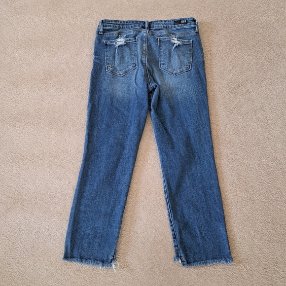 Kut From the Kloth Jeans Womens 8 Blue Distressed Reese Ankle Straight Leg - Picture 9 of 14